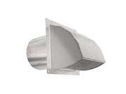 Metal wall cap for 6-inch duct made of galvanized steel with mesh screen and spring tension damper