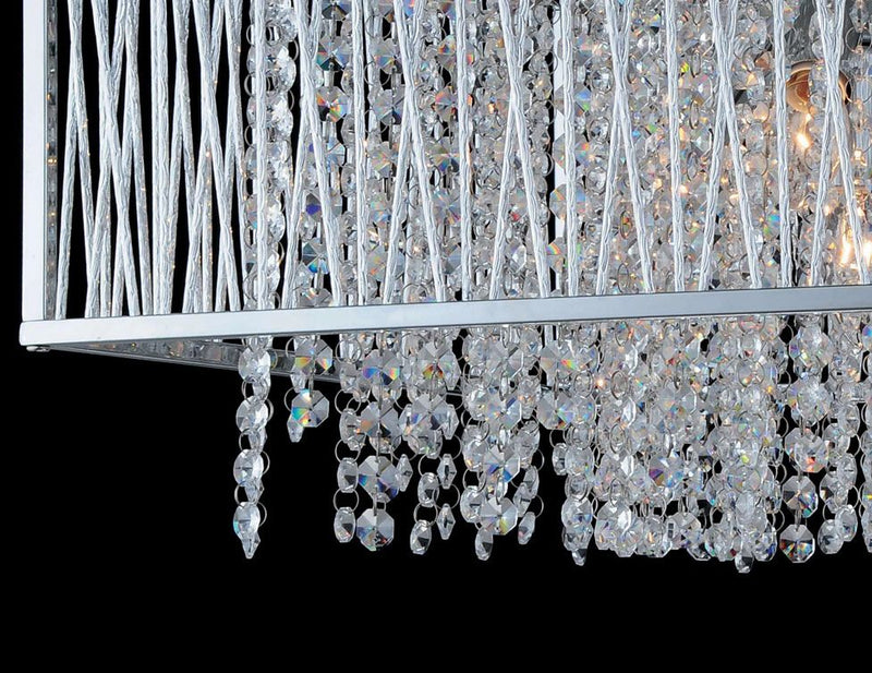 Semi-Flush 20" Pendant Light with Crystal Chains