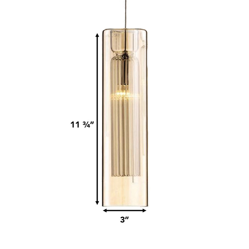 Plafonnier suspendu cylindrique à 4 lumières