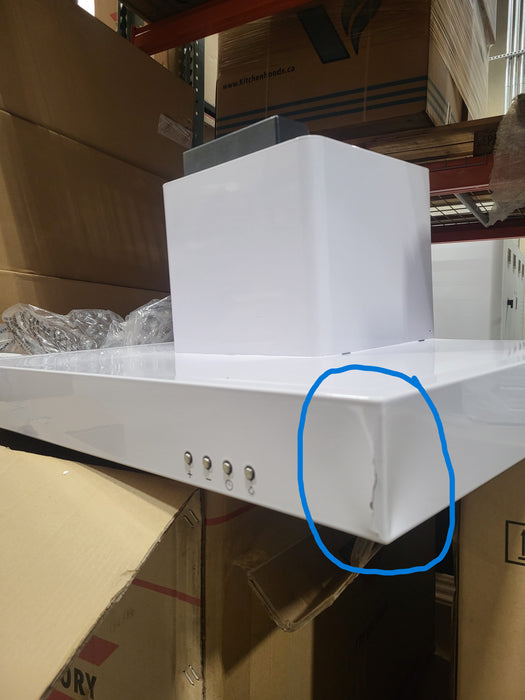 (Dented)  30 Inch 600 CFM White Wall Mount Range Hood - Victory SV400Z