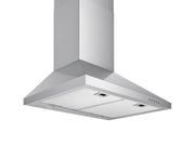 30 Inch 600 CFM Wall Mount Range Hood with stainless steel chimney and high-temperature motor