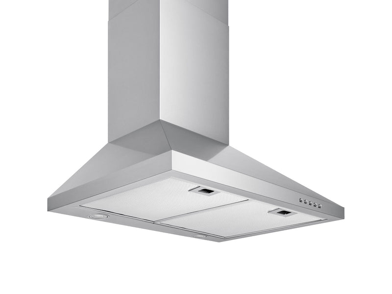 30 Inch 600 CFM Wall Mount Range Hood with stainless steel chimney and high-temperature motor
