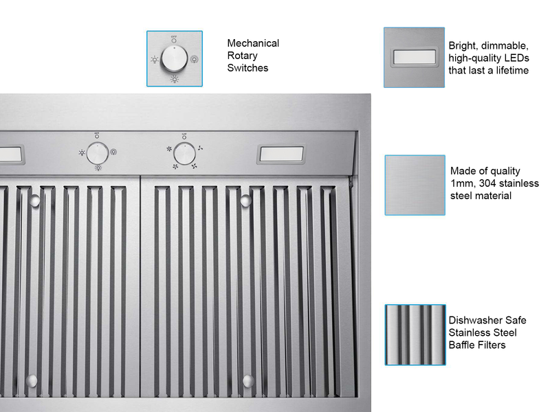 Hotte de cuisinière sous armoire de 30 pouces, 1 200 CFM - VICTORY Hurricane
