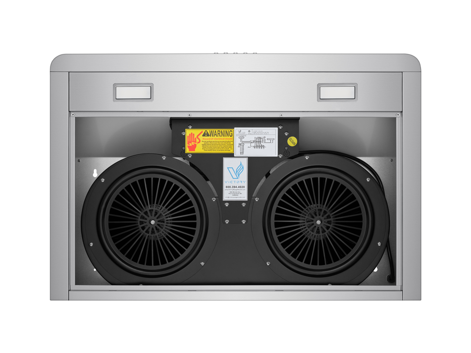 30 Inch 600 CFM Under Cabinet Range Hood with Push Button Controls - VICTORY Luna