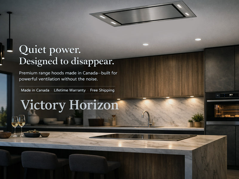900 CFM Powerful Flush Ceiling Mount Range Hood - VICTORY Horizon