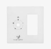 Sleek modern glass wall plate with smooth surface and minimalist design