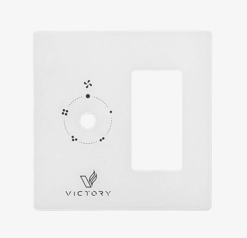 Sleek modern glass wall plate with smooth surface and minimalist design