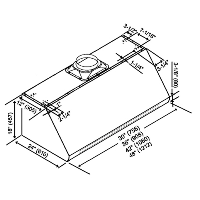 (Display Unit) 1000 CFM 36 inch Wall Mount Range Hood - PS01