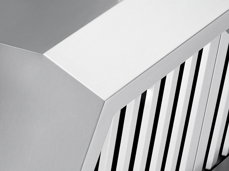Close-up look of the 60 Inch 2300 CFM BBQ Range Hood - Victory Prestige showcasing its 304 Grade Stainless Steel and Baffle Filters 