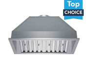 Main front view of the 36 Inch 700 CFM Range Hood Insert - VICTORY Q2 featuring high-grade stainless steel baffle filters and a durable built-in canopy design