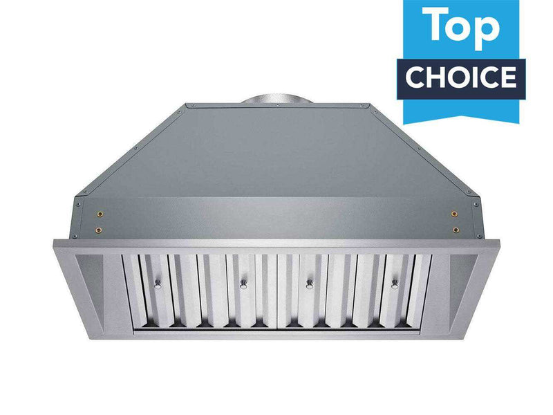 Main front view of the 36 Inch 700 CFM Range Hood Insert - VICTORY Q2 featuring high-grade stainless steel baffle filters and a durable built-in canopy design