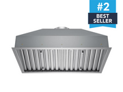 Front view of the 30 Inch 750 CFM Range Hood Insert VICTORY Q5 with stainless steel body and dishwasher safe baffle filters