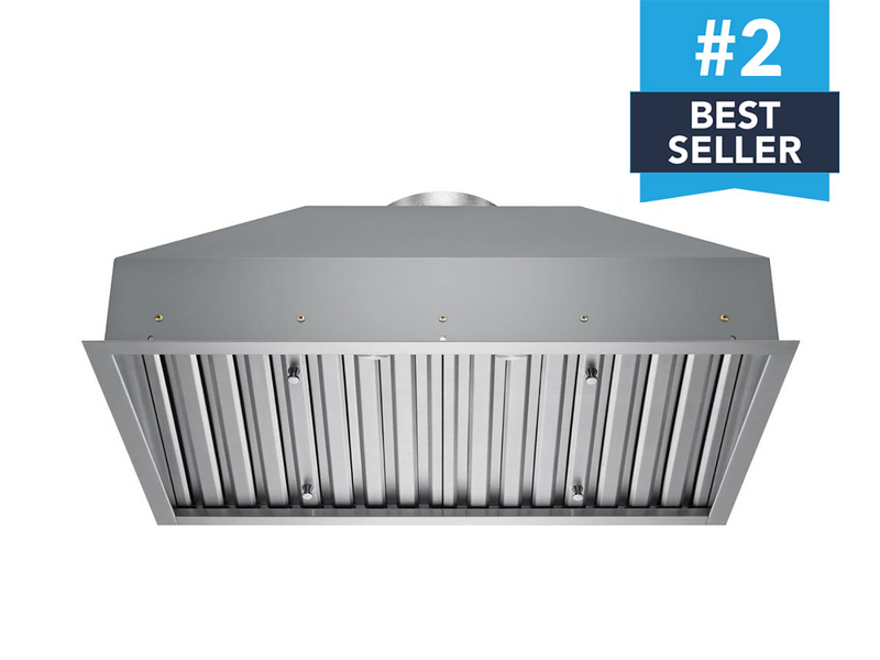 Front view of the 30 Inch 750 CFM Range Hood Insert VICTORY Q5 with stainless steel body and dishwasher safe baffle filters