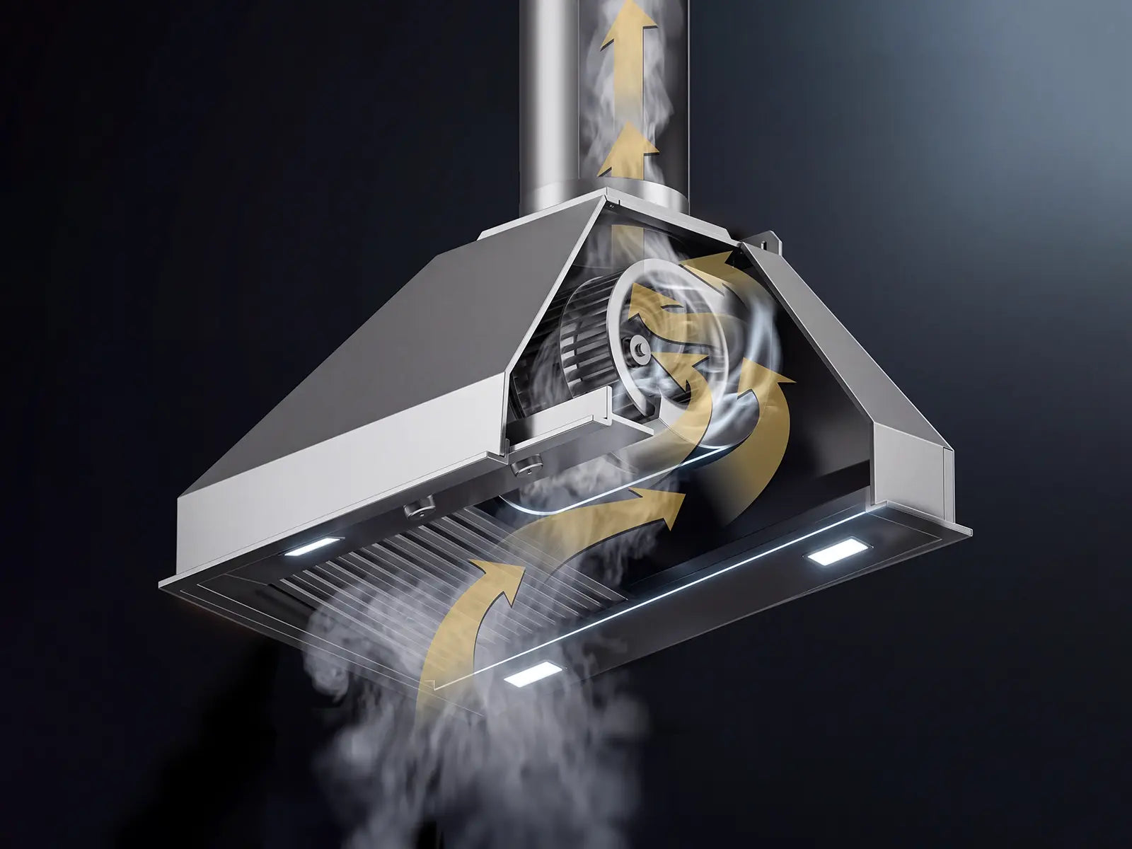Victory range hoods Q5 Quarter view engineering air flow