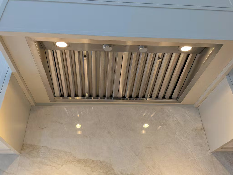 Victory Q5 insert range hoods installed in a cabinet