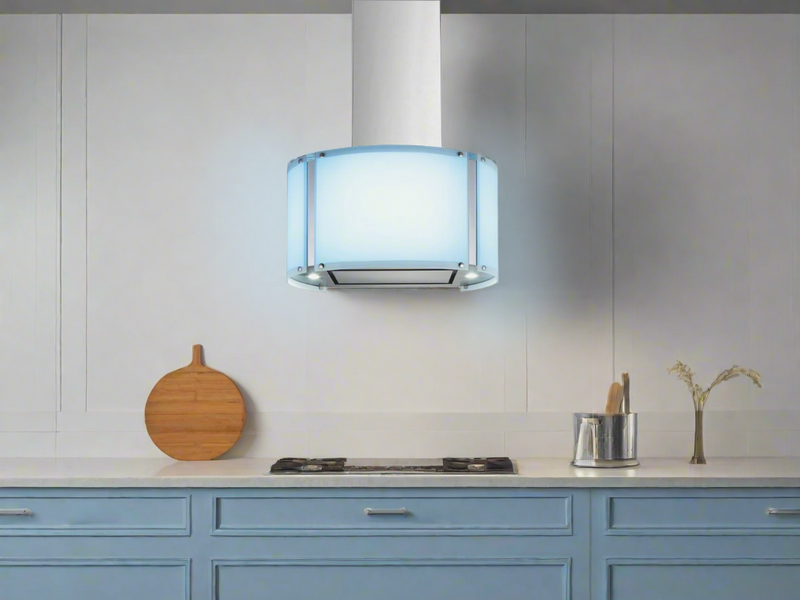 Hotte de cuisinière murale de 27 pouces 600 pi3/min avec panneaux LED en verre - VICTORY SV900