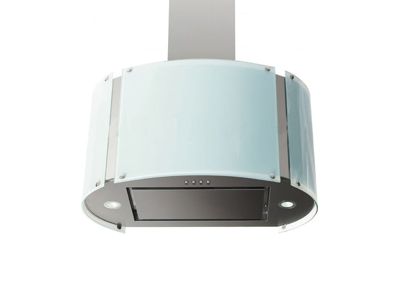 Hotte de cuisinière murale de 27 pouces 600 pi3/min avec panneaux LED en verre - VICTORY SV900