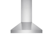 Full exterior view of the 30 Inch 750 CFM Wall Mount Range Hood crafted from premium 304-grade brushed stainless steel with seamless edges, classic pyramid silhouette, and durable design.