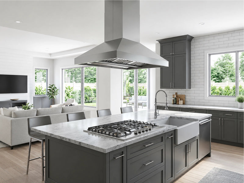 42 Inch Island Range Hood 750 CFM - VICTORY Twister Island