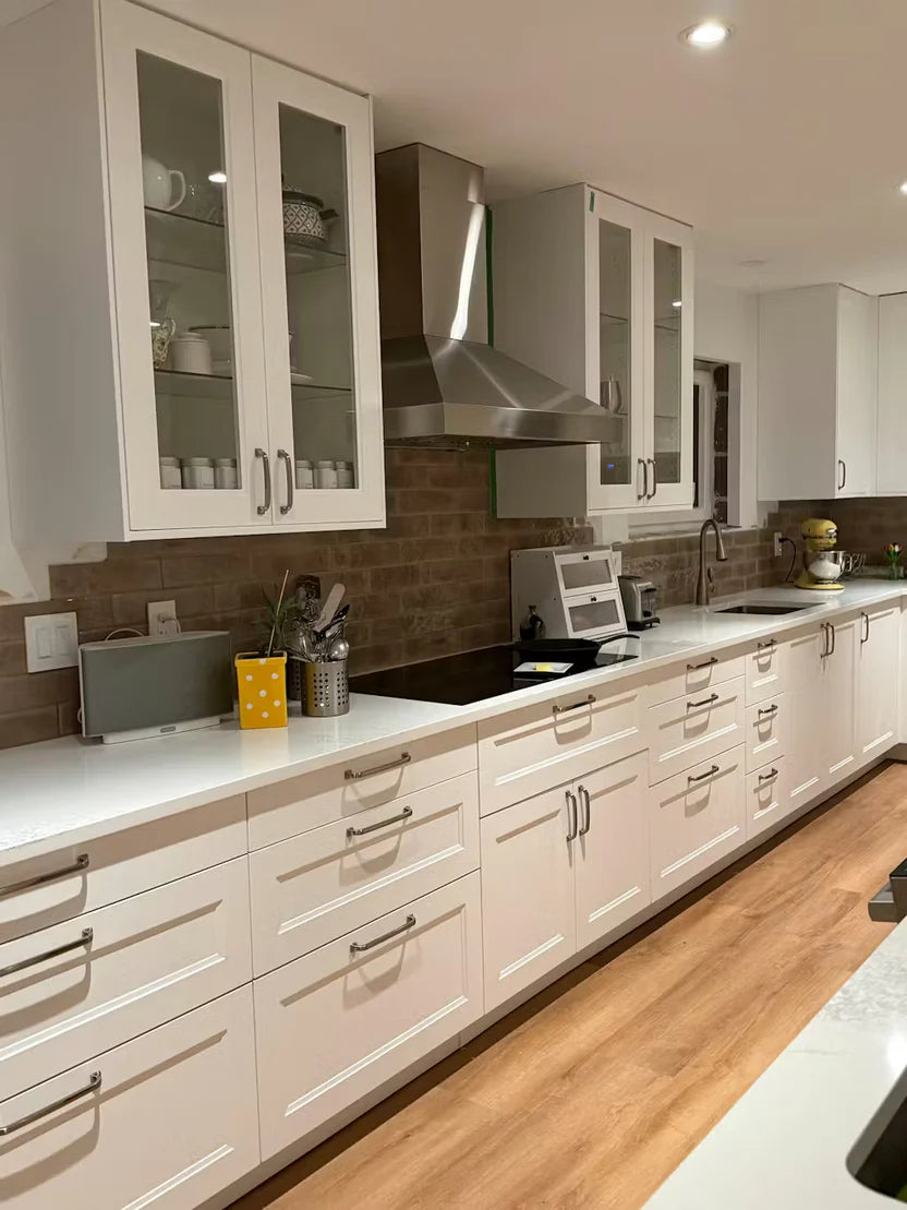victory twister wall mount range hood installed in a kitchen