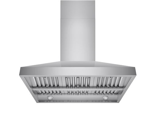 42 Inch Island Range Hood VICTORY Twister with stainless steel baffle filters and mechanical rotary switches