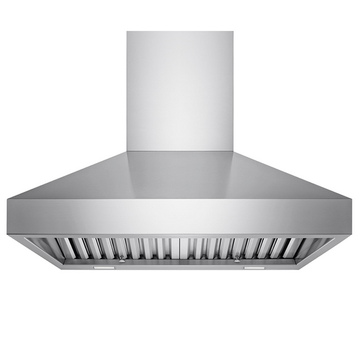 36 Inch Wall Mount Range Hood stainless steel with 600 CFM remote blower and deep 22-inch canopy