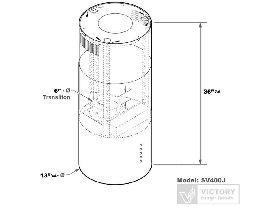 Hotte de cuisinière cylindrique ronde moderne pour îlot - VICTORY SV400J