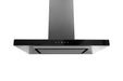 36 Inch 600 CFM black wall mount range hood with tempered glass and LED lighting