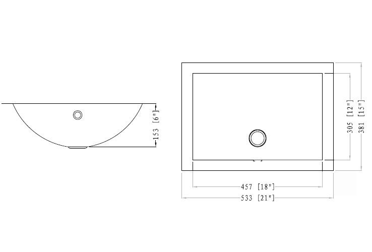 21" Under-Mount Bar Sink - KS514