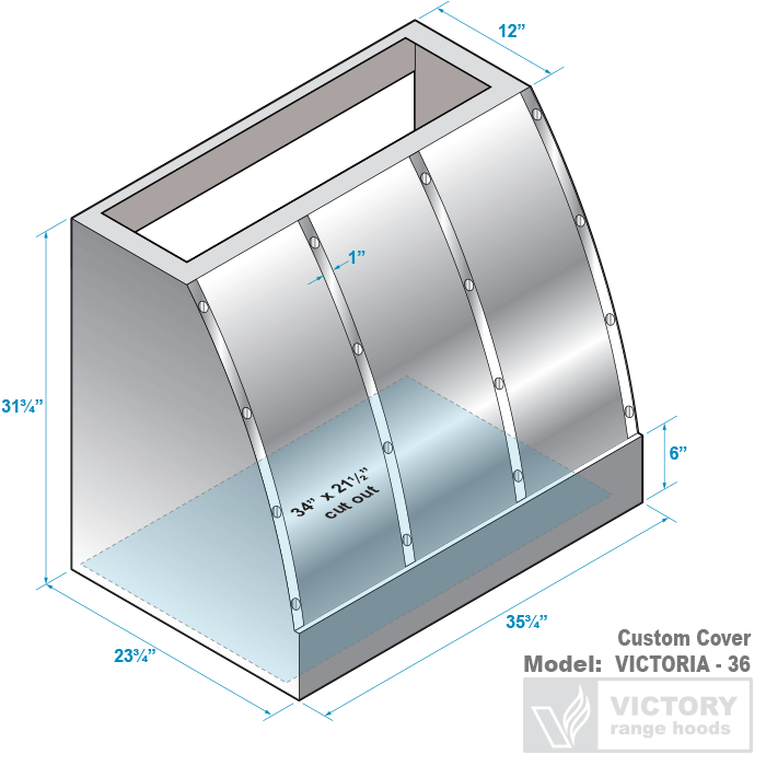 Victory Victoria - 36" Custom Stainless Steel Hood