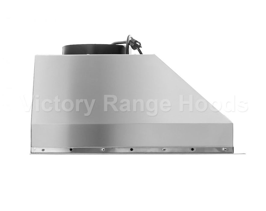 side profile view powerful insert built-in hood victory star 900 cfm