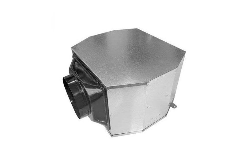 1000 CFM Inline attic blower with metal housing and circular duct connection