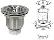 Custom-fit protective bottom grid featuring a center-drain cutout and rubber bumpers to safeguard the 16-gauge stainless steel floor.